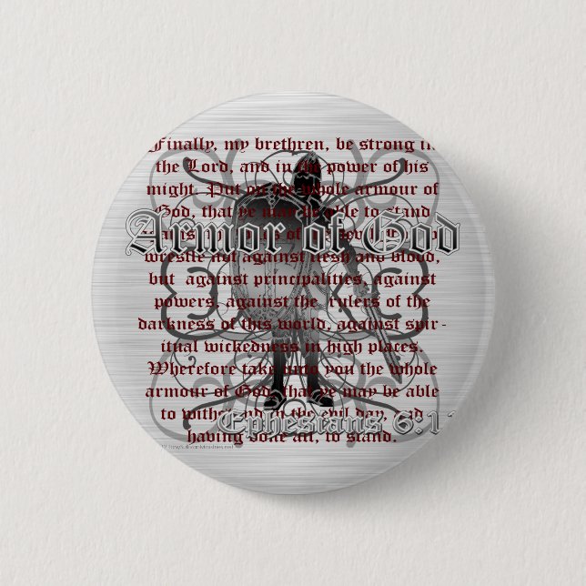 Macaron Rond 5 Cm Armure de soldat de Dieu (Devant)