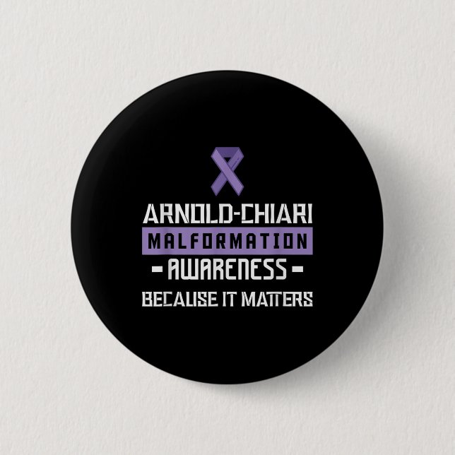 Macaron Rond 5 Cm Arnold Chiari Malformation Guerrier S Sensibilisat (Devant)