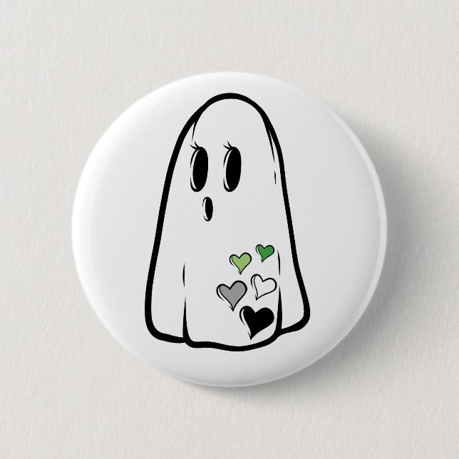Macaron Rond 5 Cm Aro Pride Ghost (Devant)