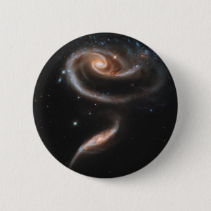 Macaron Rond 5 Cm Arp 273 Galaxies Interagissant En Andromède.