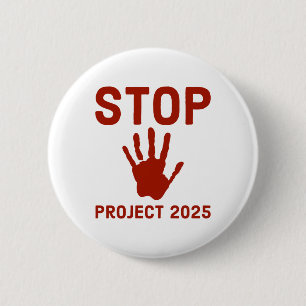 Macaron Rond 5 Cm Arrêter Project 2025 Horror Design With Handprint