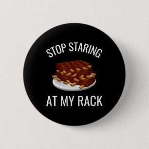 Macaron Rond 5 Cm Arrêtez de regarder mon grill Funny Rack Of Ribs R