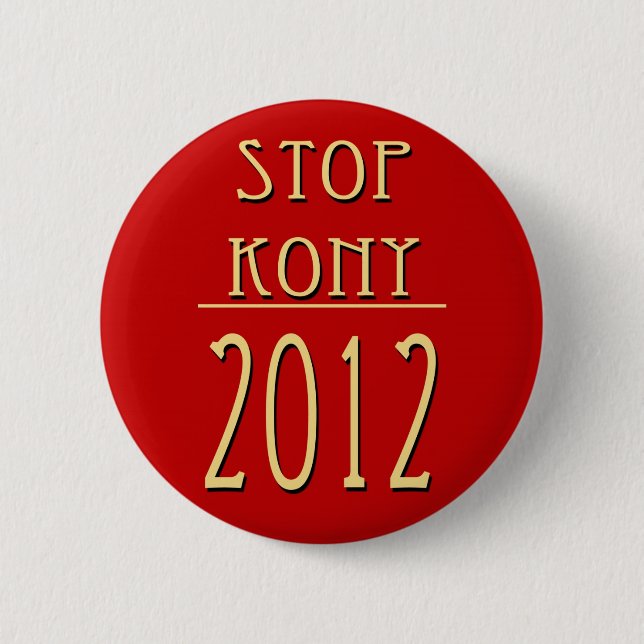 Macaron Rond 5 Cm Arrêtez Kony 2012 (Devant)