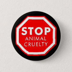 Macaron Rond 5 Cm Arrêtez la cruauté animale