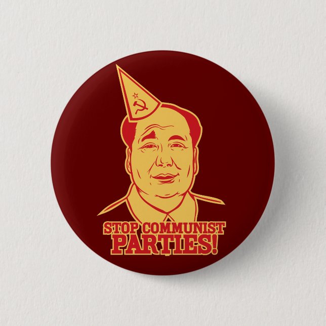 Macaron Rond 5 Cm Arrêtez le bouton de partis communistes (Devant)