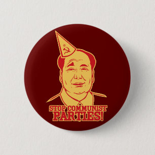 Macaron Rond 5 Cm Arrêtez le bouton de partis communistes