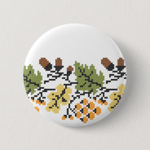 Macaron Rond 5 Cm Arrière - plan d'automne de chêne