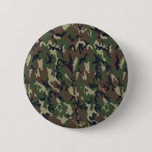 Macaron Rond 5 Cm Arrière - plan de Camouflage de forêt militaire