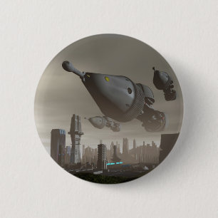 Macaron Rond 5 Cm Arrivée de vaisseau spatial géant 2 boutons