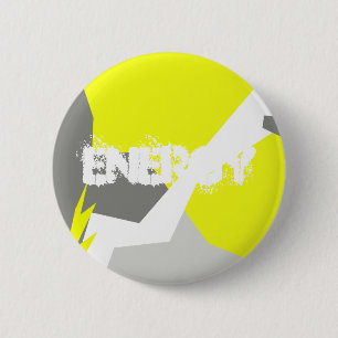 Macaron Rond 5 Cm Art Abstrait Énergie gris jaune