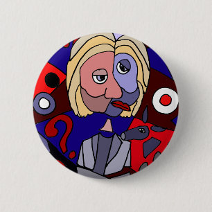 Macaron Rond 5 Cm Art abstrait politique drôle de Hillary Clinton
