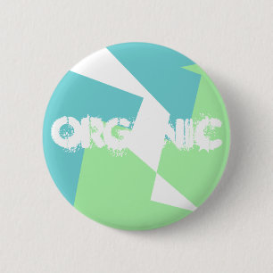 Macaron Rond 5 Cm Art Abstrait Turquoise Bleu Vert