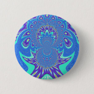 Macaron Rond 5 Cm Art bleu moderne