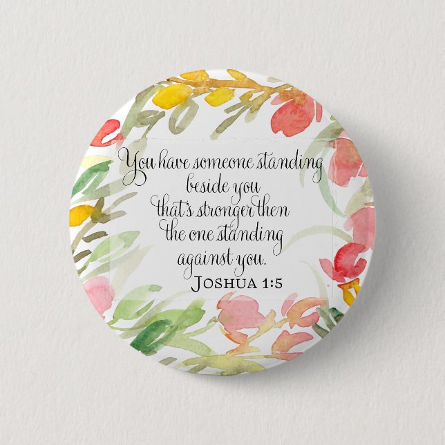 Macaron Rond 5 Cm Art chrétien | Joshua 1:5 (Devant)