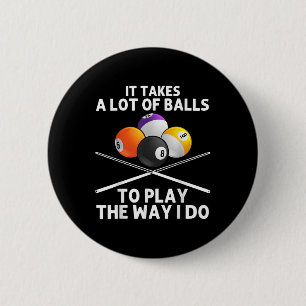 Macaron Rond 5 Cm Art de billard drôle pour les hommes amateurs de b