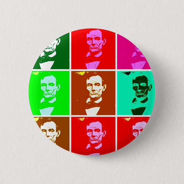 Macaron Rond 5 Cm Art de bruit .esque Abraham Lincoln (Devant)