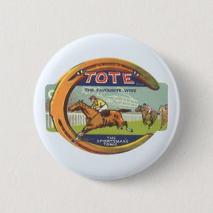 Macaron Rond 5 Cm Art de l'étiquette de produit vintage, Tote Sports
