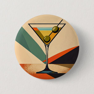 Macaron Rond 5 Cm Art de Martini en bloc de couleur moderne du milie