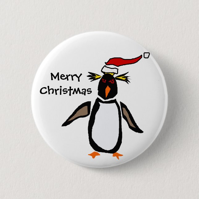 Macaron Rond 5 Cm Art de Noël de pingouin de Rockhopper (Devant)
