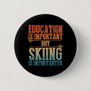 Macaron Rond 5 Cm Art de ski pour hommes femmes enfants sport d'hive
