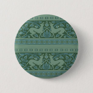 Macaron Rond 5 Cm Art Déco Nouveau Chien Nature Botanique Antique