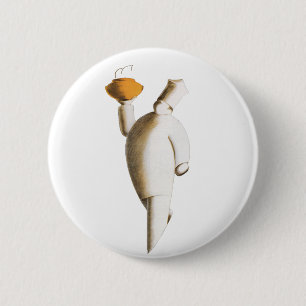 Macaron Rond 5 Cm Art Déco Restaurant Chef, Affaires Vintages