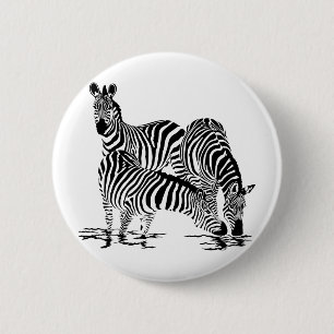 Macaron Rond 5 Cm Art déco Zebra