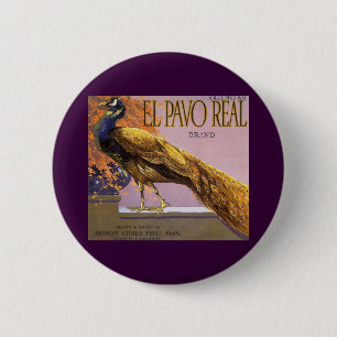 Macaron Rond 5 Cm Art d'étiquette de caisse de fruits vintage El Pav