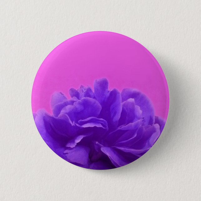Macaron Rond 5 Cm Art Floral pourpre et framboise (Devant)