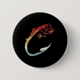 Macaron Rond 5 Cm Art minimaliste de hameçon de poisson cool pour le