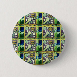 Macaron Rond 5 Cm Art Mosaïque Contemporain - Un Joueur
