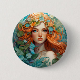 Macaron Rond 5 Cm Art Nouveau Aos sí Fairy