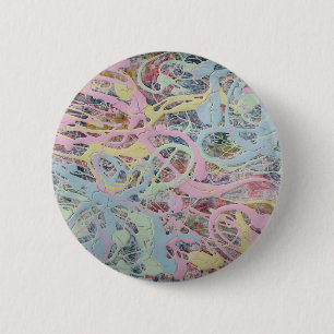 Macaron Rond 5 Cm Art Nouveau Art déco pastel d'inspiration rétro ab