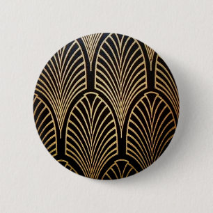 Macaron Rond 5 Cm Art nouveau, art déco, ventilateur motif, bronze, 