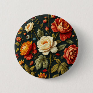 Macaron Rond 5 Cm Art Nouveau Floral - Vivre en pleine floraison