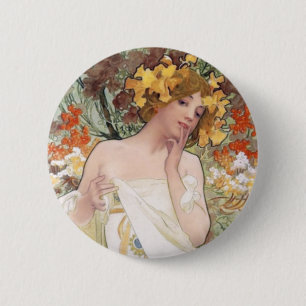 Macaron Rond 5 Cm Art Nouveau - Mucha - annonce de parfum