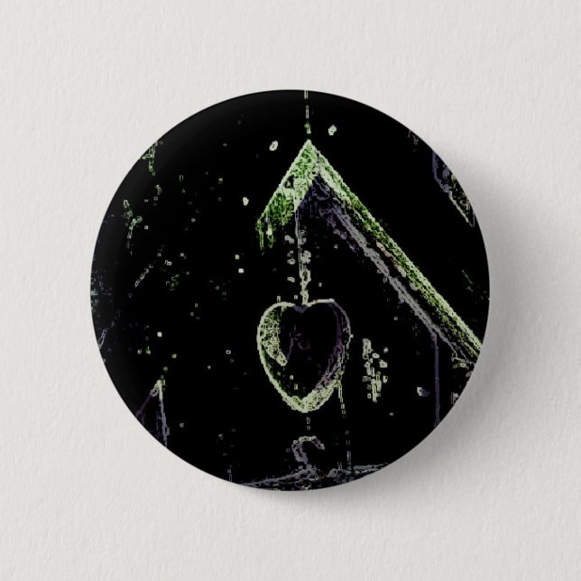 Macaron Rond 5 Cm Art numérique Bird House (Devant)