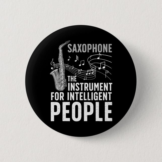 Macaron Rond 5 Cm Art Saxophone cool Pour Sax Saxophone Player (Devant)