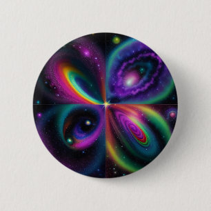 Macaron Rond 5 Cm Art spatial Abstrait