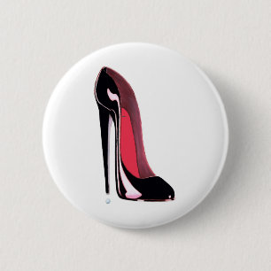 Macaron Rond 5 Cm Art stylet noir de chaussure