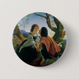 Macaron Rond 5 Cm Art vintage, Amants au crépuscule, Sir Joseph Noel