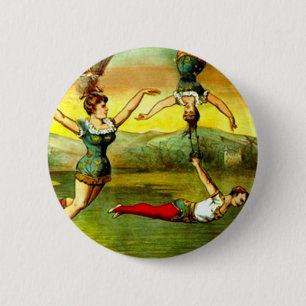Macaron Rond 5 Cm Art vintage d'affiche de Loi de cirque de Madame