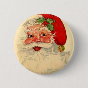 Macaron Rond 5 Cm Article de sourire vintage de cadeau de Noël de