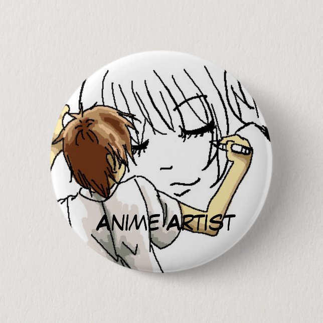 Macaron Rond 5 Cm Artiste d'Anime (Devant)