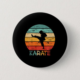 Macaron Rond 5 Cm Arts martiaux de karaté pour enfants Motif grunge
