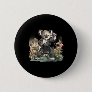 Macaron Rond 5 Cm Arts martiaux de koala karaté MMA Taekwondo