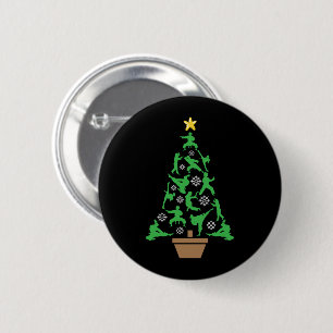Macaron Rond 5 Cm Arts Martiaux Féminins - Arbre de Noël de Karaté p