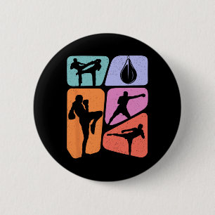 Macaron Rond 5 Cm Arts martiaux Muay Thai enfants garçons hommes Kic