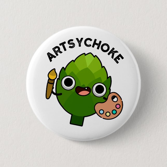 Macaron Rond 5 Cm Artsychoke Funny Veggie Artichoke (Devant)