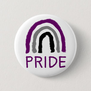 Macaron Rond 5 Cm Asexual Ace Pride Painted Crayon Rainbow
